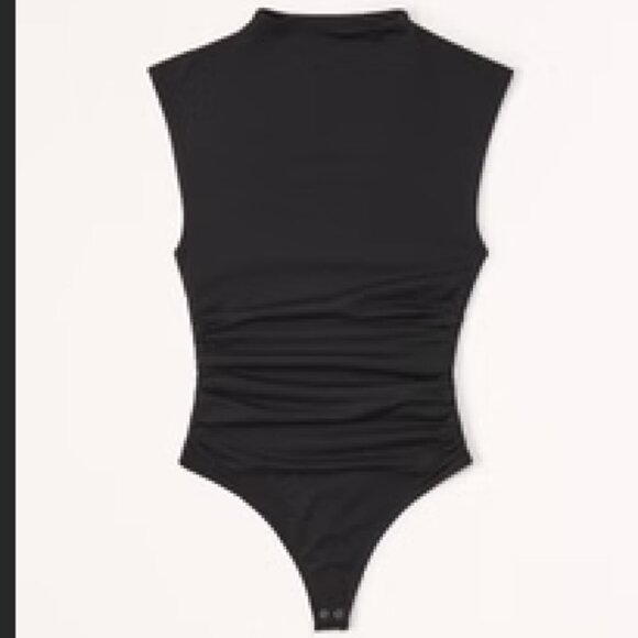 Abercrombie & Fitch Tops - Abercrombie & Fitch Black Women's Cotton-Modal Ruched Shell Bodysuit